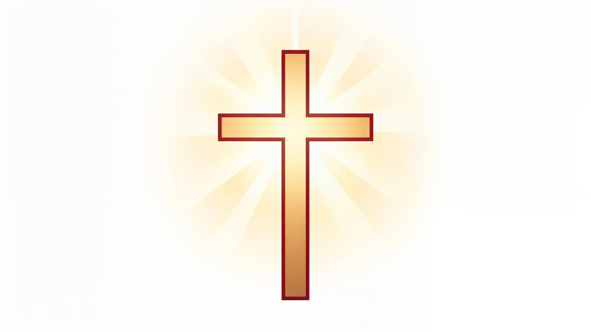 Illustration of a simple cross glowing in morning light