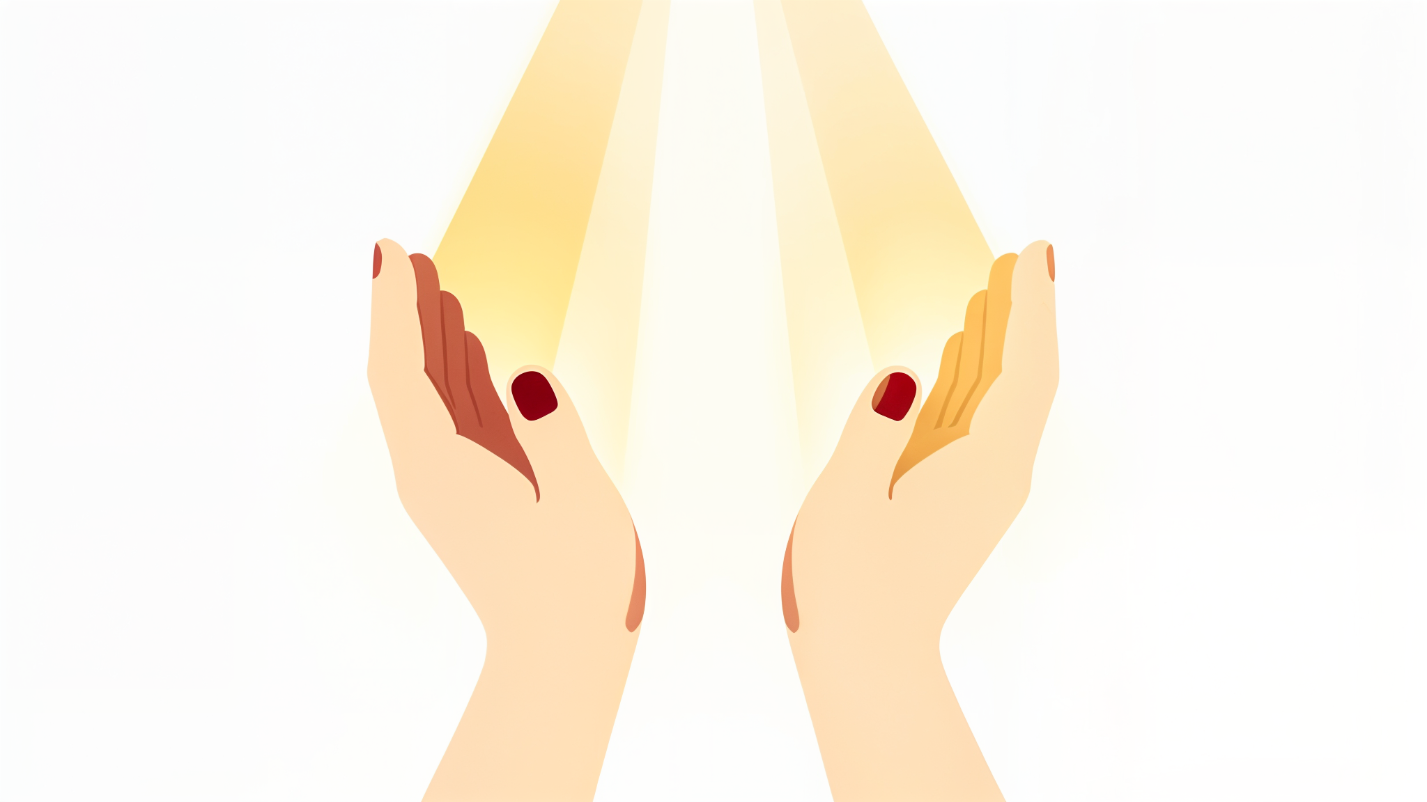 Hands raised in gratitude with warm light